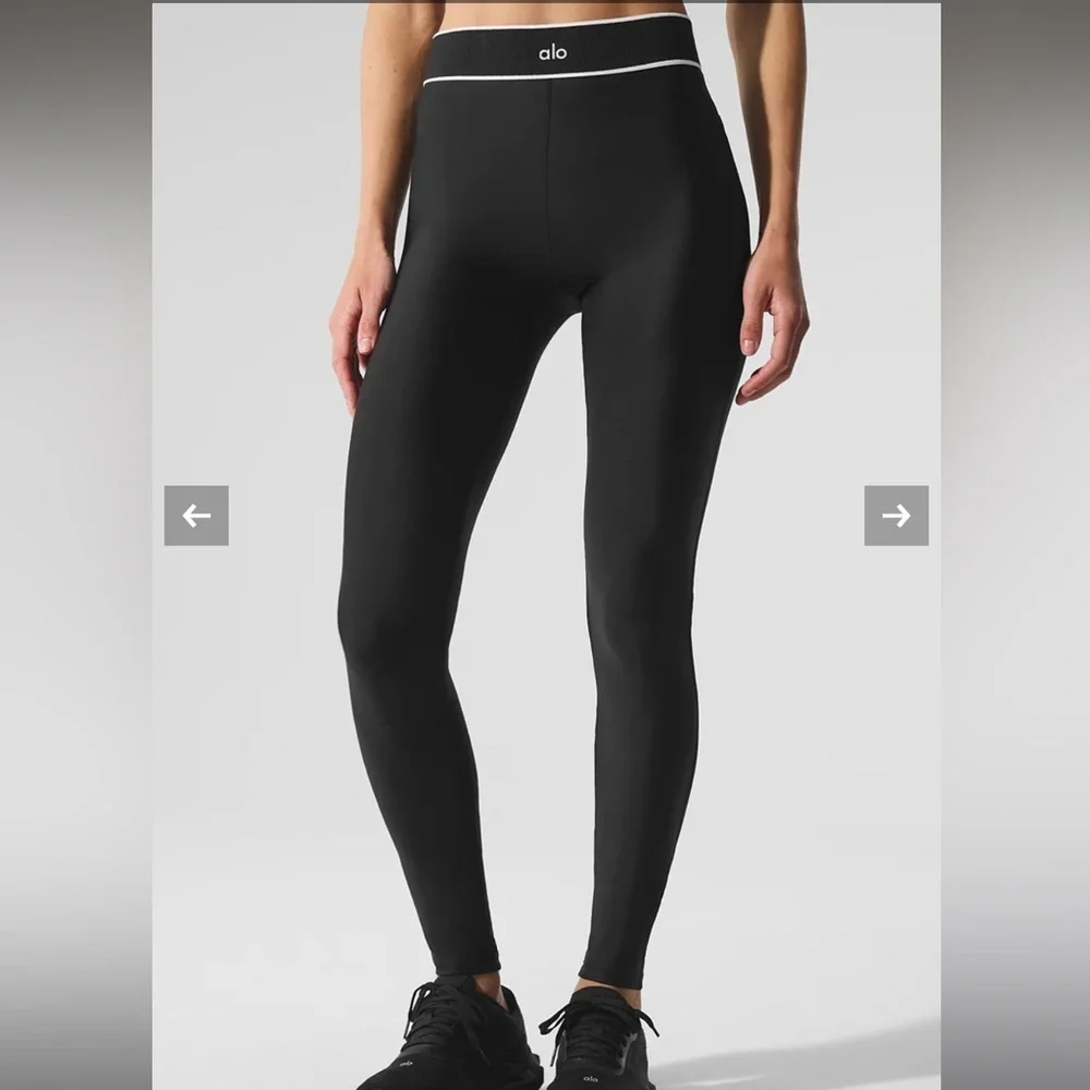 ALO Yoga Airlift High-Waist Alignment Legging XXS Core: Black/White NWT